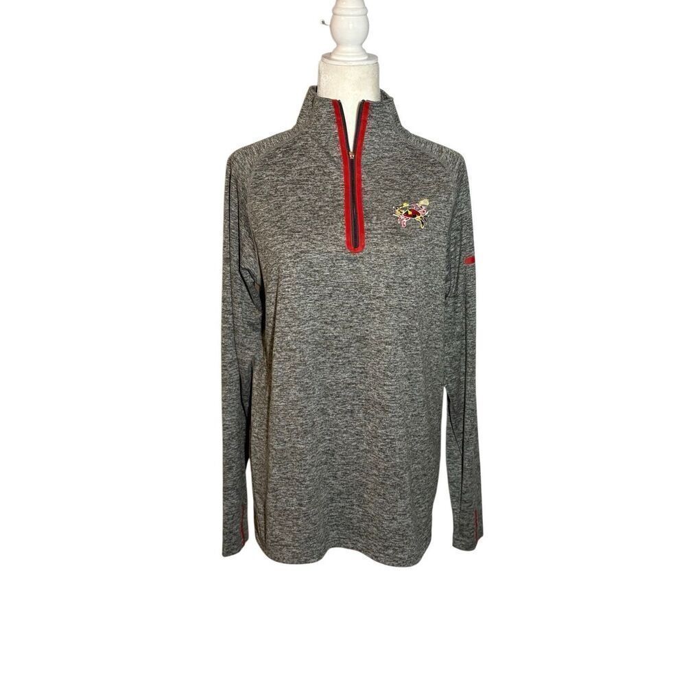 Pennant University of Maryland Lacrosse grey 1/4 zip pullover with crab logo - X